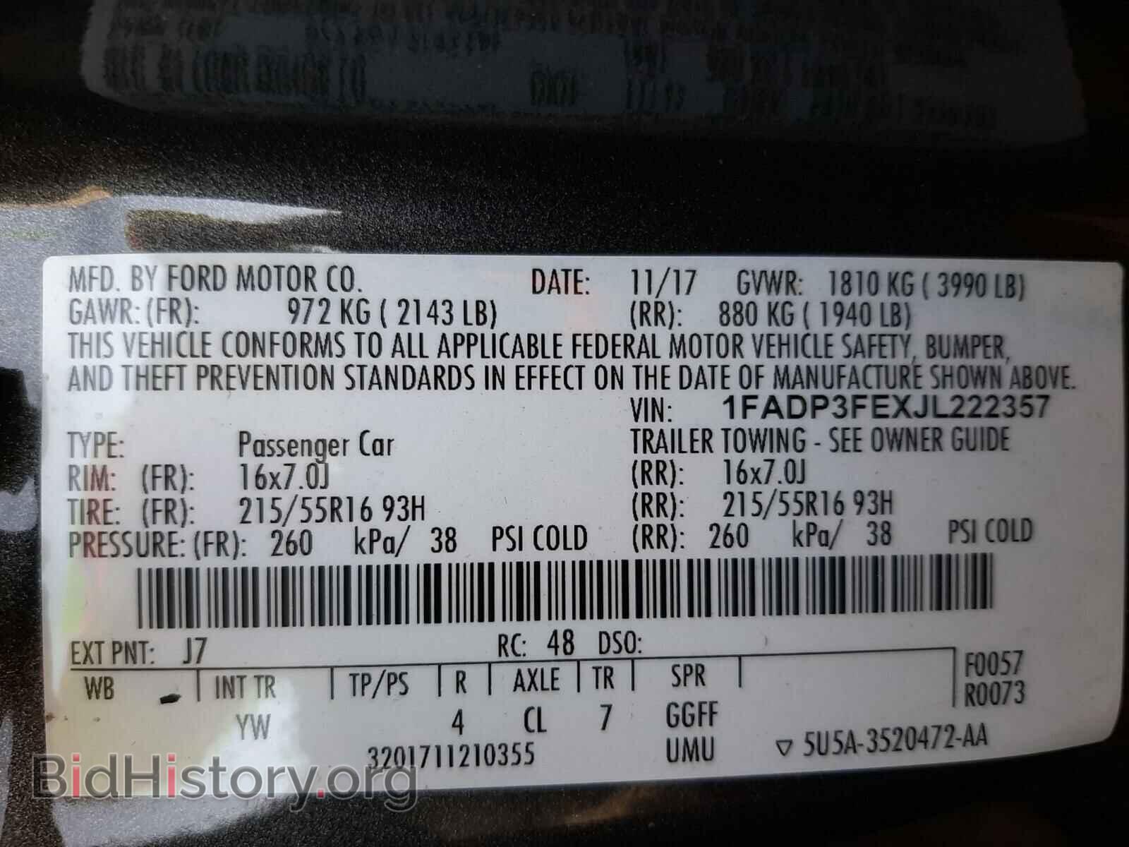 2018 FORD FOCUS - VIN: 1FADP3FEXJL222357 - Photo 10