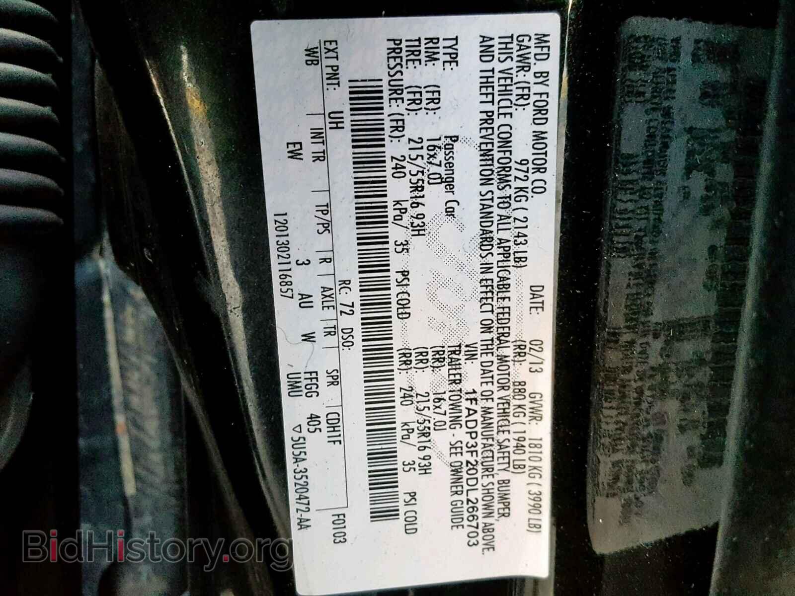 2013 FORD FOCUS SE - VIN: 1FADP3F20DL266703 - Фото 10