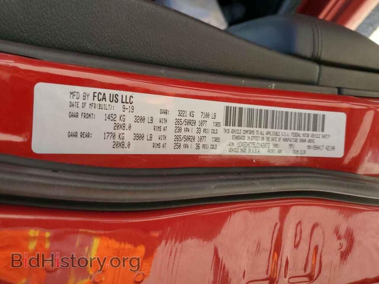 2020 DODGE DURANGO - VIN: 1C4SDHCT5LC142073 - Фото 10