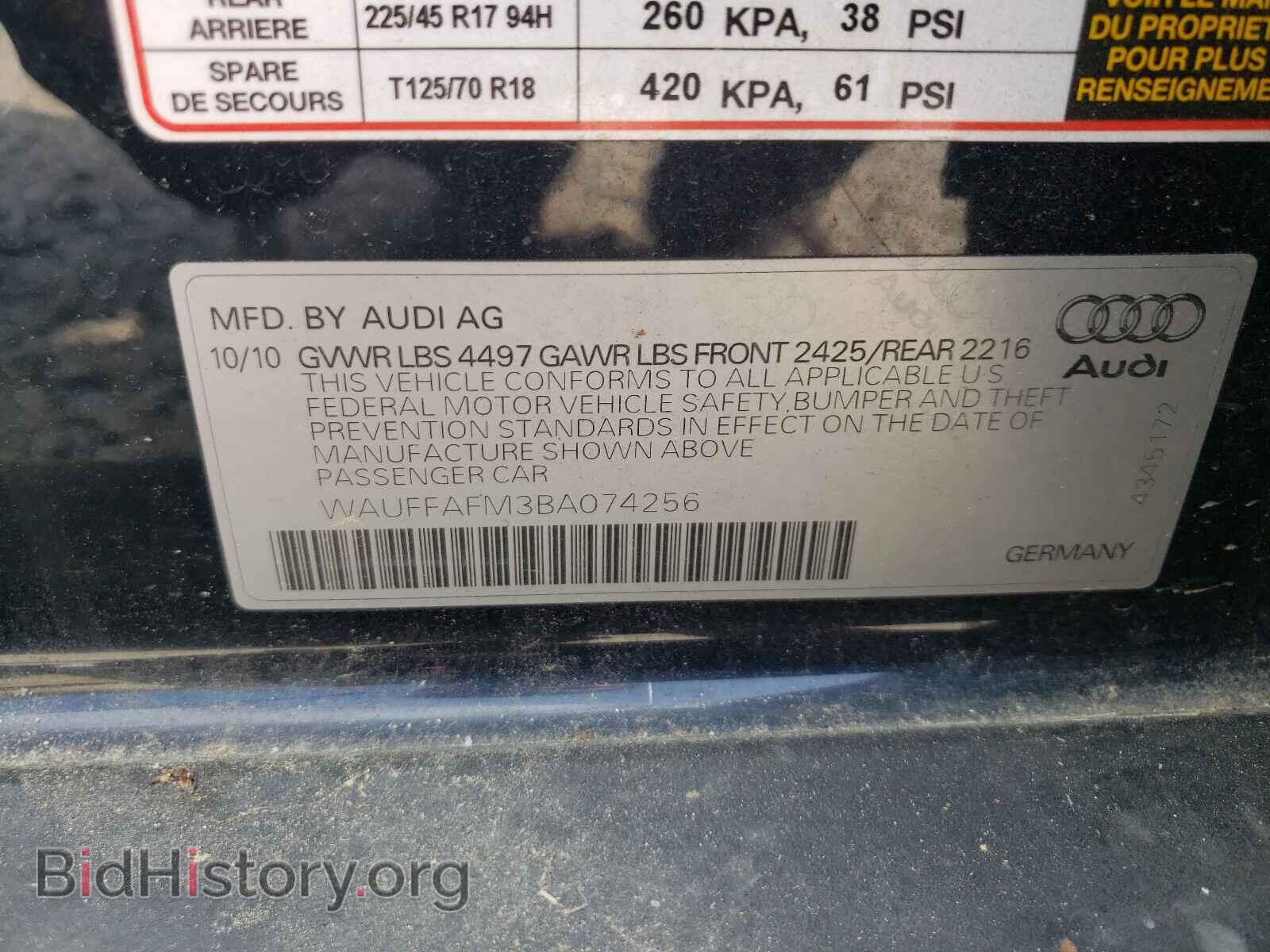 2011 AUDI A3 - VIN: WAUFFAFM3BA074256 - Фото 10