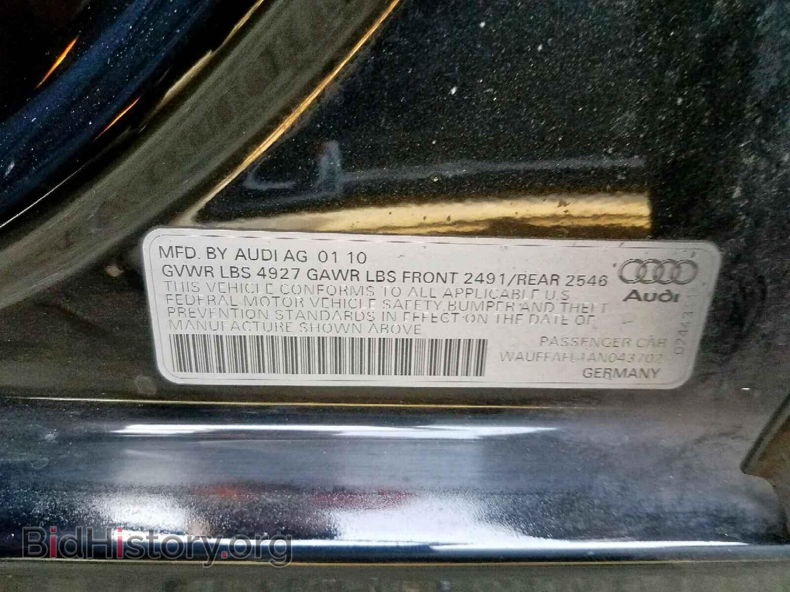 2010 AUDI A4 - VIN: WAUFFAFL1AN043702 - Фото 10