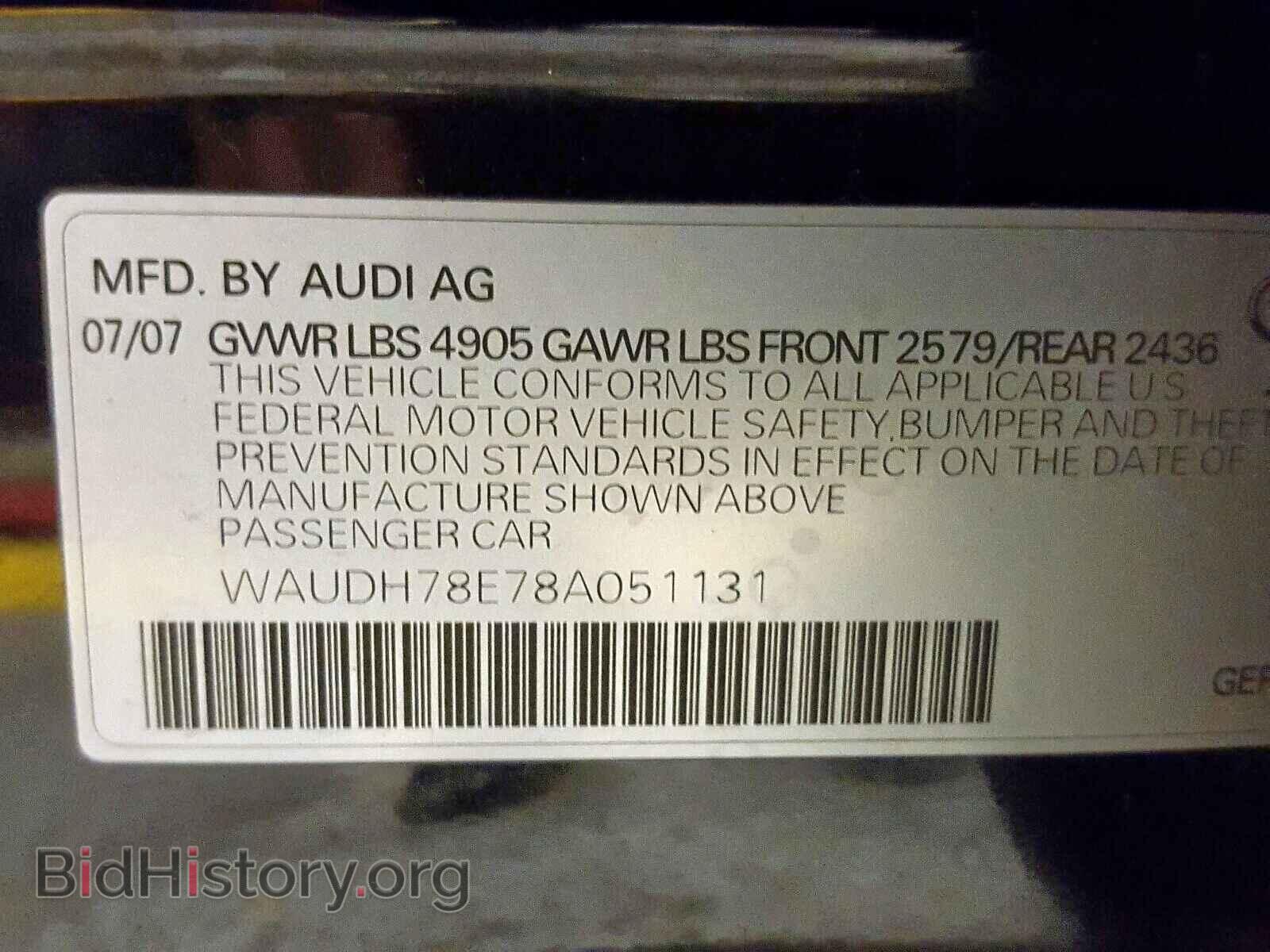 2008 AUDI A4 - VIN: WAUDH78E78A051131 - Фото 10