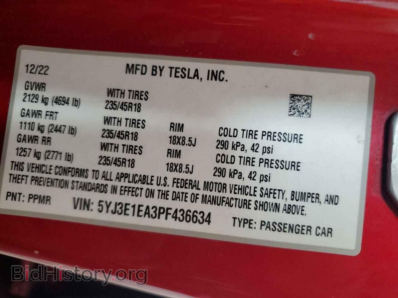 2023 TESLA MODEL 3 - VIN: 5YJ3E1EA3PF436634 - Фото 13
