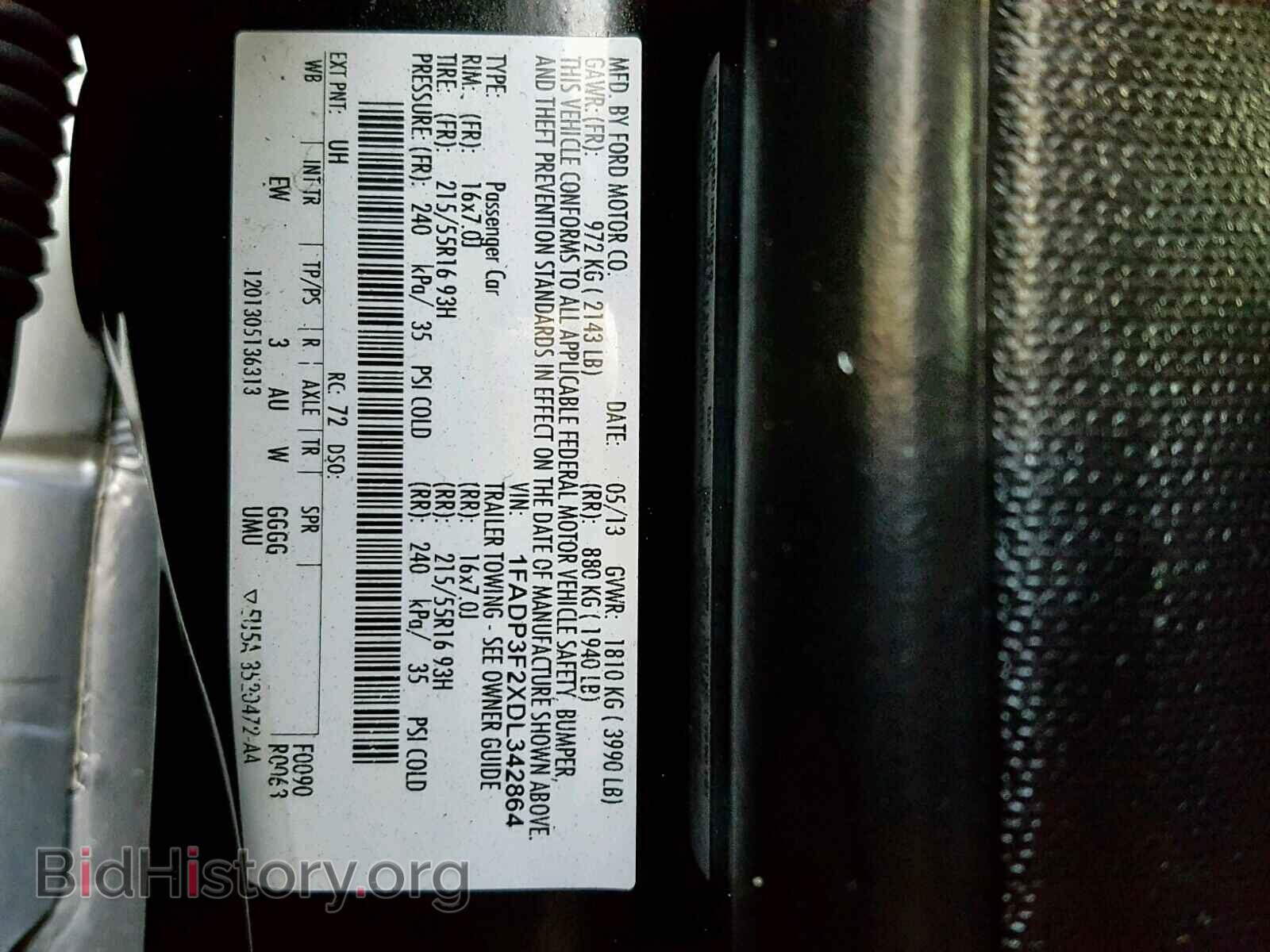 2013 FORD FOCUS - VIN: 1FADP3F2XDL342864 - Фото 10