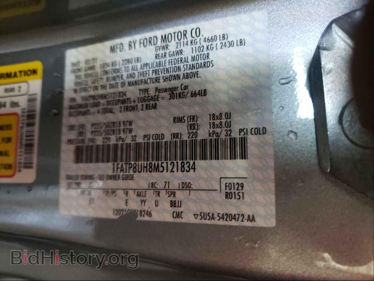 2021 FORD MUSTANG - VIN: 1FATP8UH8M5121834 - Фото 10