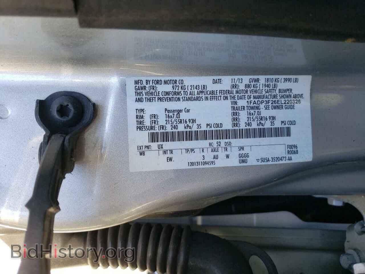 2014 FORD FOCUS - VIN: 1FADP3F26EL220326 - Фото 10