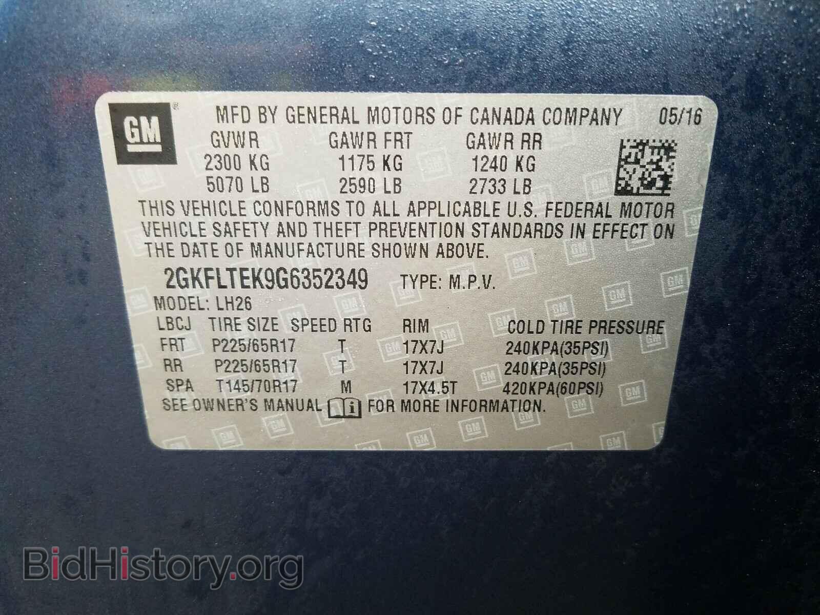 2016 GMC TERRAIN - VIN: 2GKFLTEK9G6352349 - Photo 10
