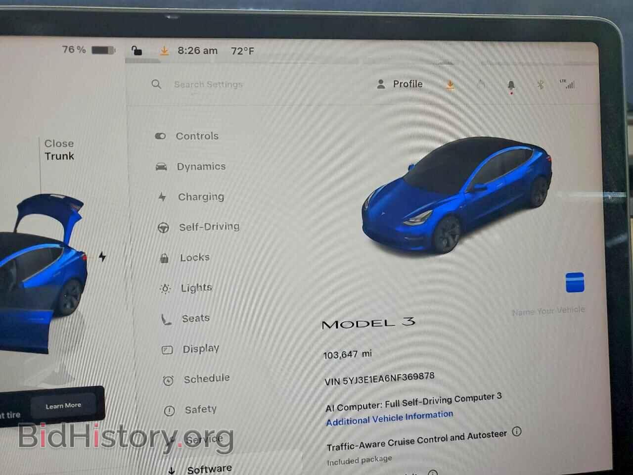 2022 TESLA MODEL 3 - VIN: 5YJ3E1EA6NF369878 - Фото 9