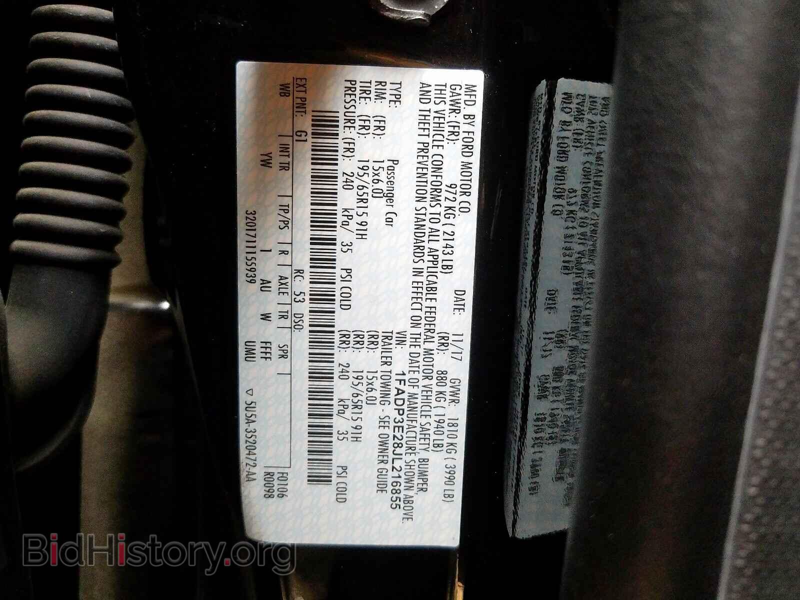 2018 FORD FOCUS - VIN: 1FADP3E28JL216855 - Фото 10