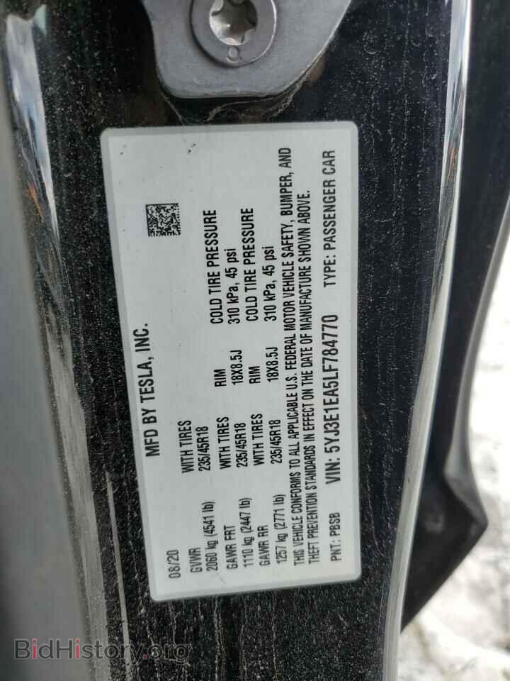 2020 TESLA MODEL 3 - VIN: 5YJ3E1EA5LF784770 - Фото 12