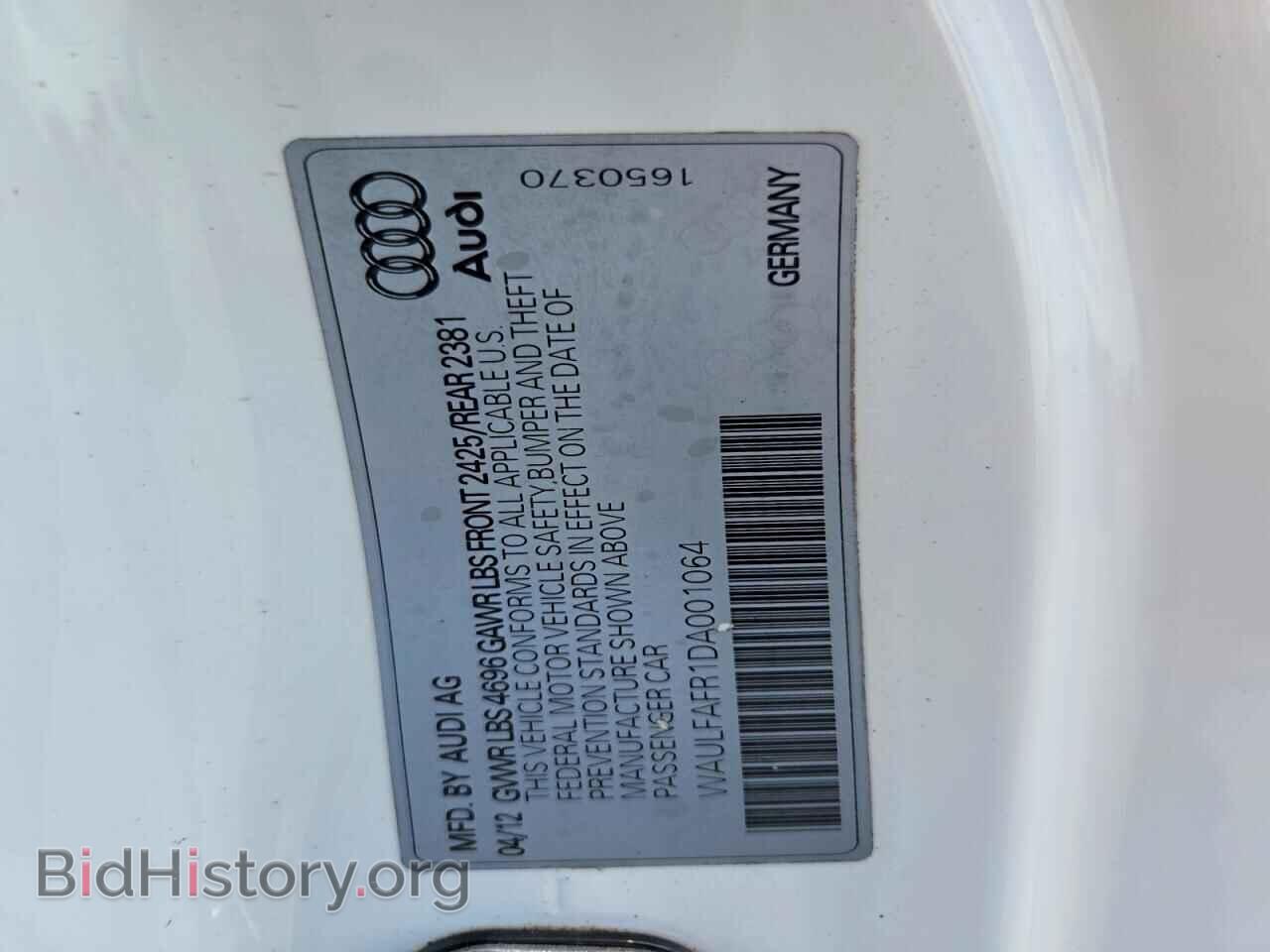 2013 AUDI A5 - VIN: WAULFAFR1DA001064 - Photo 12
