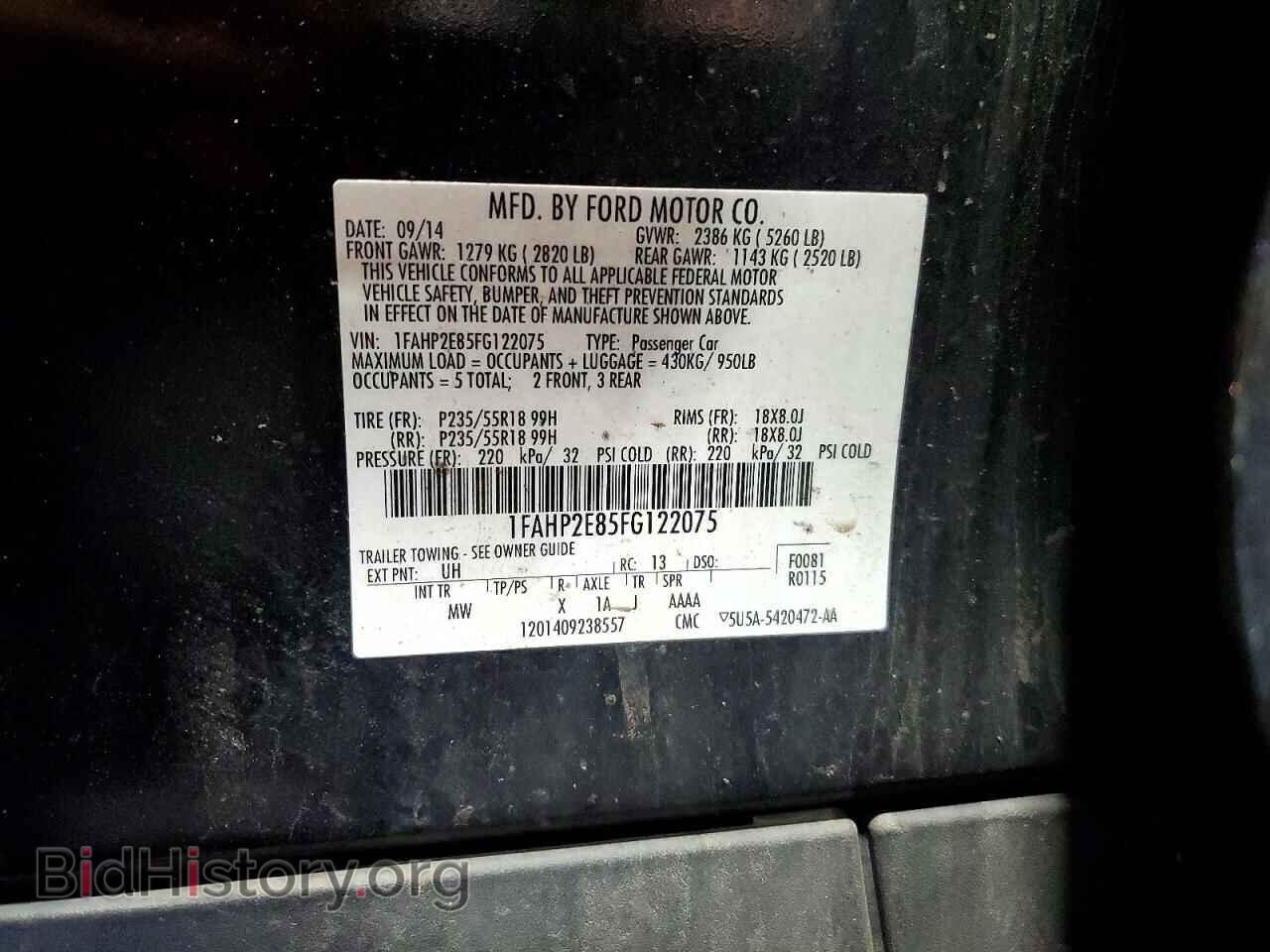 2015 FORD TAURUS - VIN: 1FAHP2E85FG122075 - Photo 12