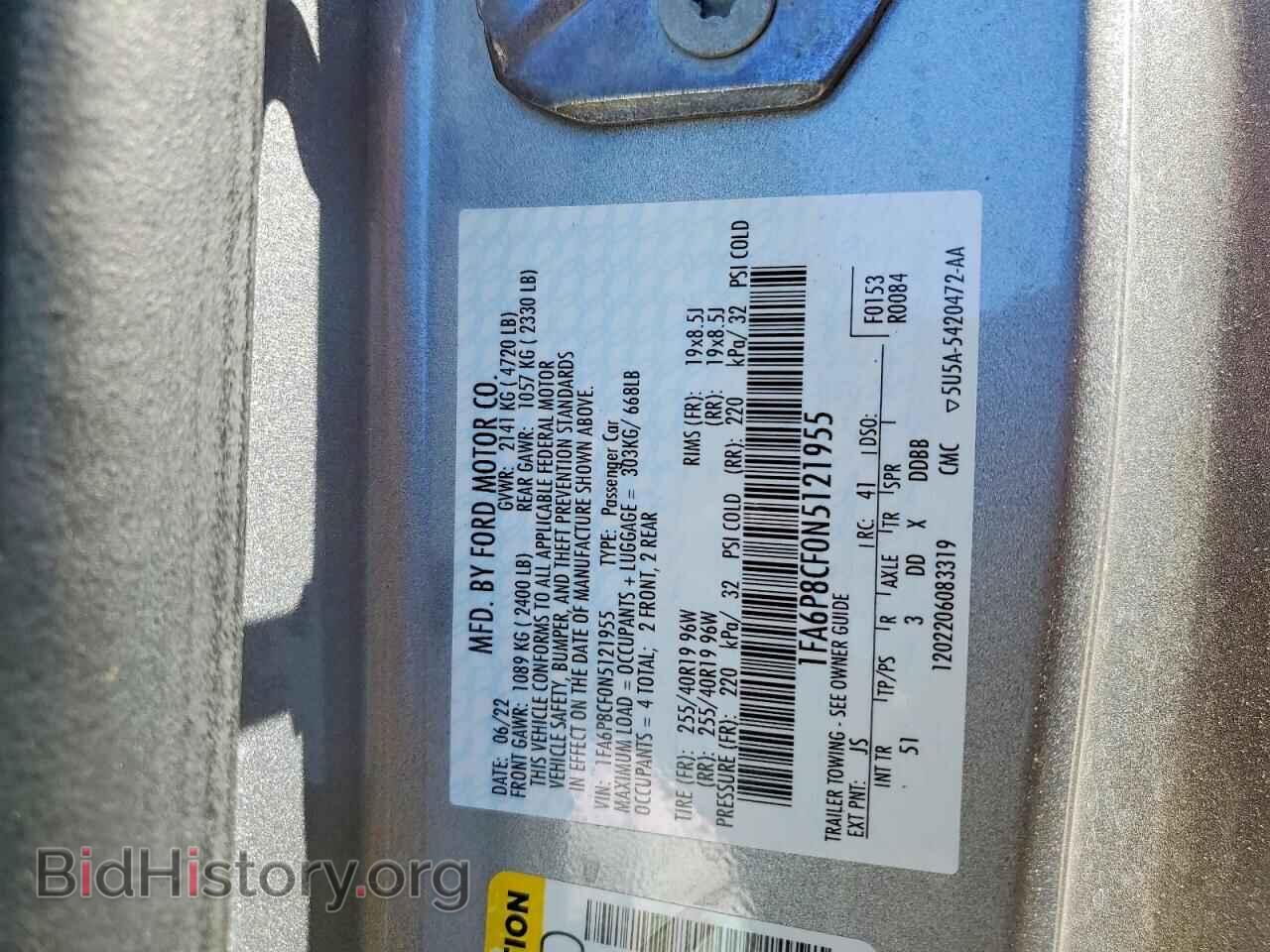 2022 FORD MUSTANG - VIN: 1FA6P8CF0N5121955 - Photo 12
