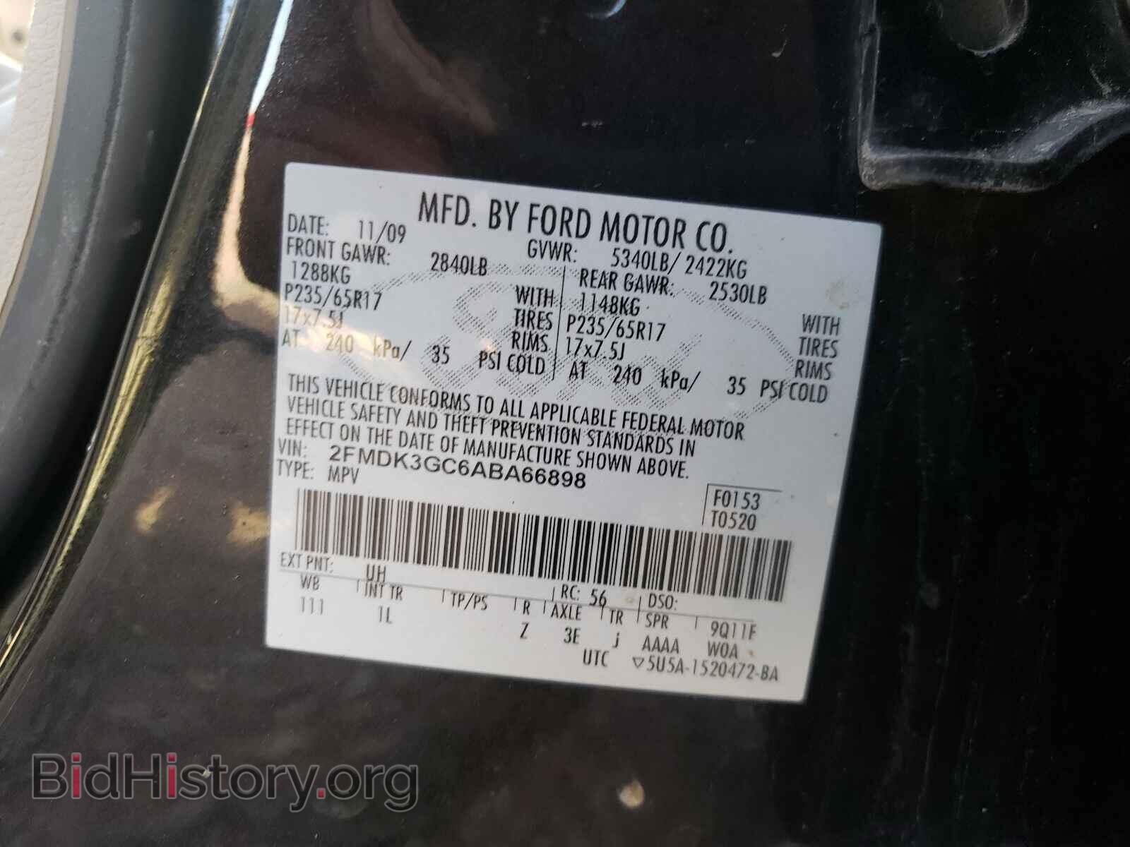 2010 FORD EDGE - VIN: 2FMDK3GC6ABA66898 - Фото 10