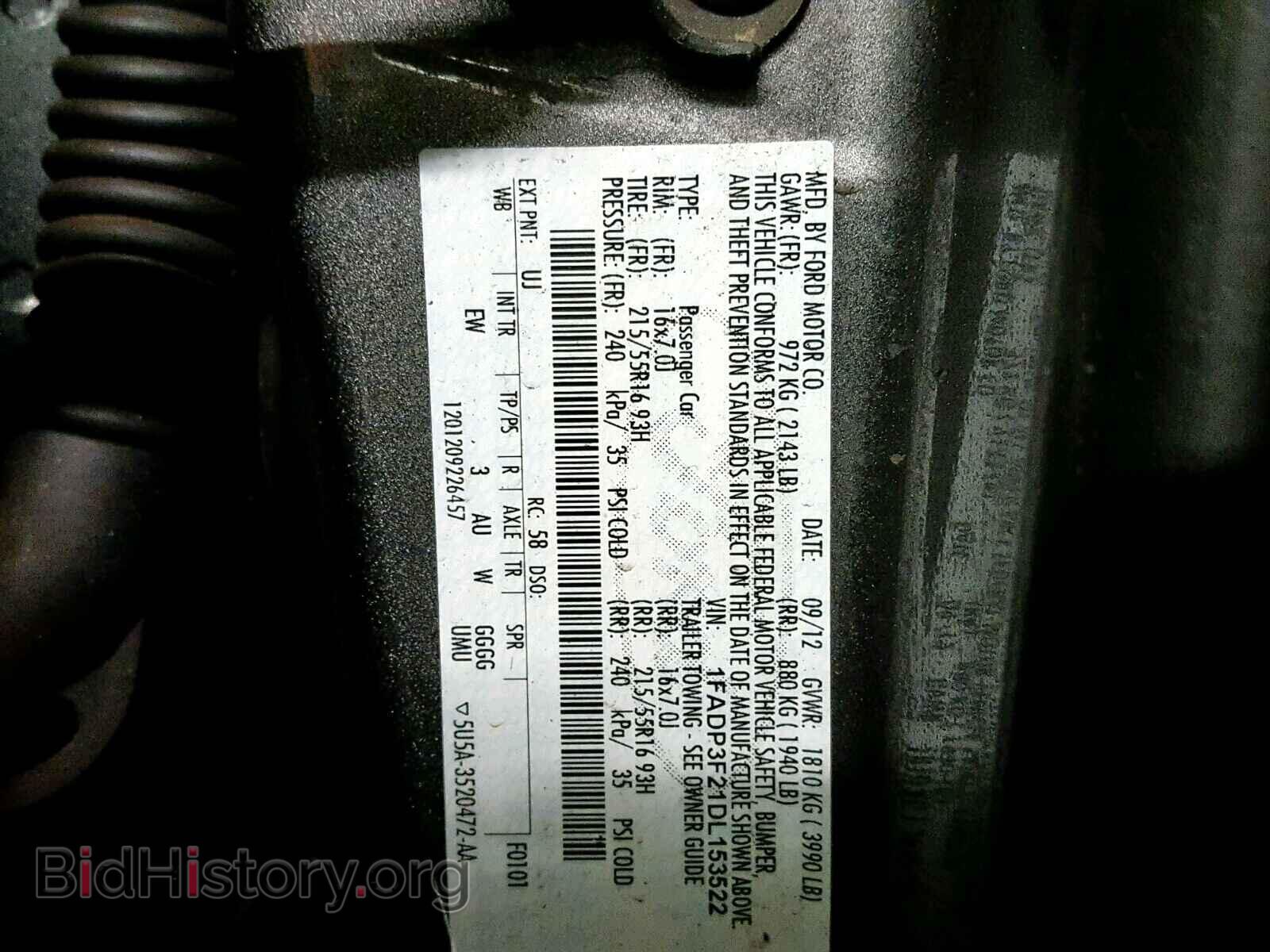 2013 FORD FOCUS - VIN: 1FADP3F21DL153522 - Фото 10