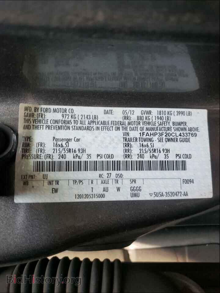 2012 FORD FOCUS - VIN: 1FAHP3F20CL433769 - Photo 10