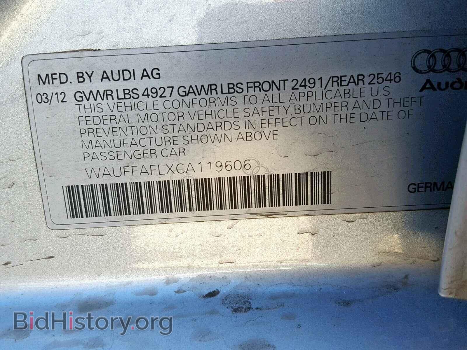 2012 AUDI A4 - VIN: WAUFFAFLXCA119606 - Фото 10