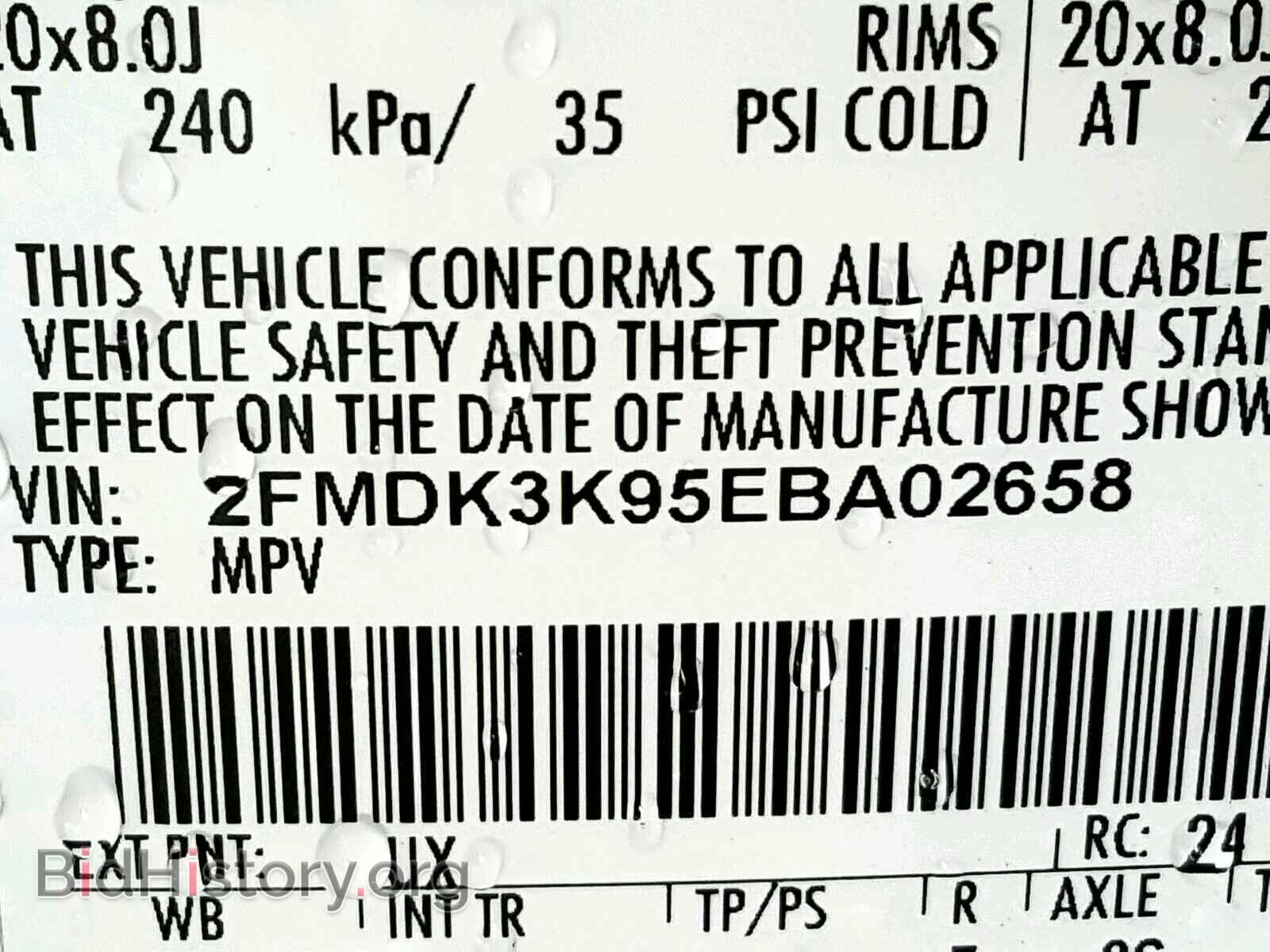 2014 FORD EDGE - VIN: 2FMDK3K95EBA02658 - Фото 10