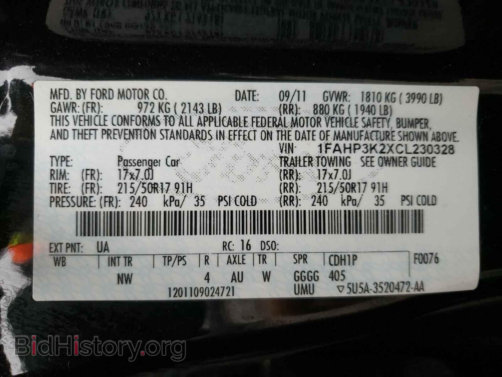 2012 FORD FOCUS - VIN: 1FAHP3K2XCL230328 - Photo 10