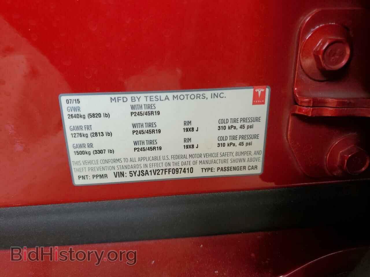 2015 TESLA MODEL S - VIN: 5YJSA1V27FF097410 - Photo 10