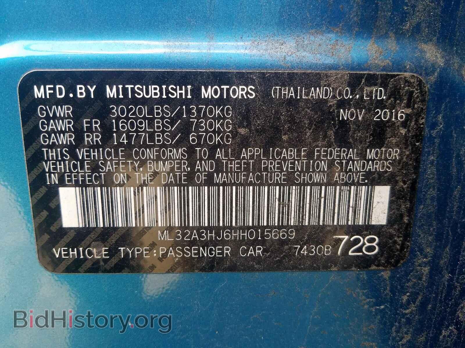 2017 MITSUBISHI MIRAGE - VIN: ML32A3HJ6HH015669 - Фото 10