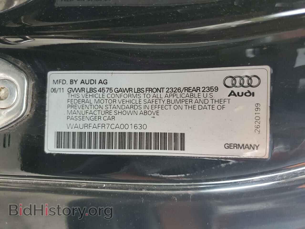 2012 AUDI A5 - VIN: WAURFAFR7CA001630 - Photo 12