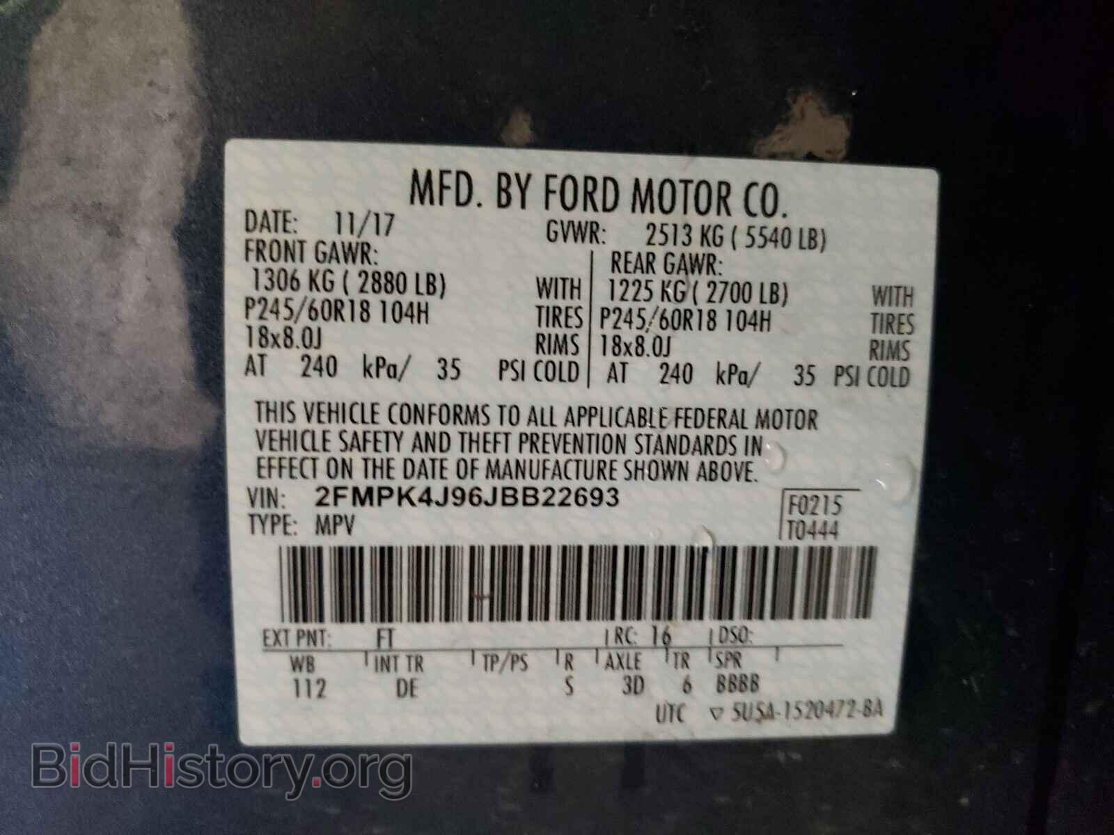 2018 FORD EDGE - VIN: 2FMPK4J96JBB22693 - Photo 10
