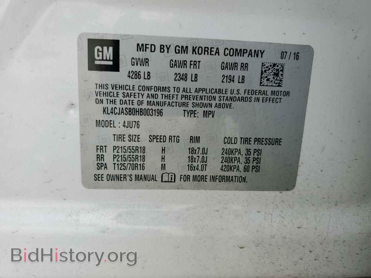 2017 BUICK ENCORE - VIN: KL4CJASB0HB003196 - Photo 14