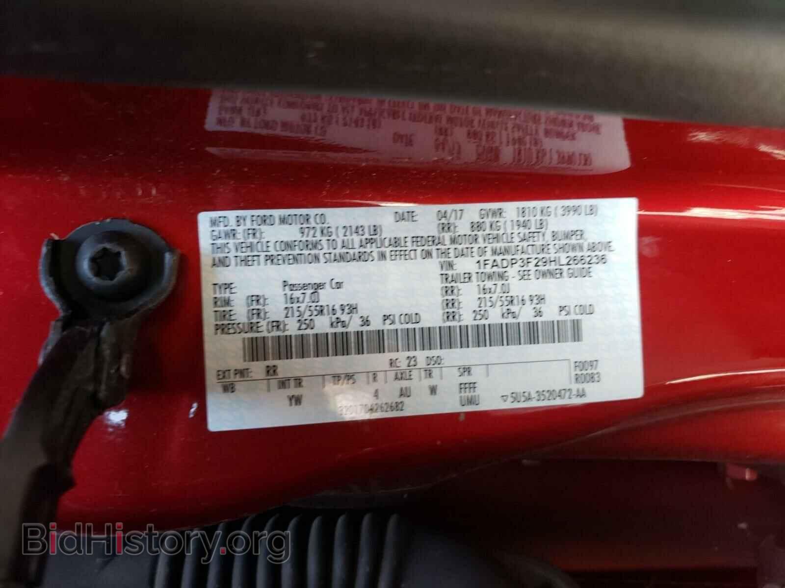 2017 FORD FOCUS - VIN: 1FADP3F29HL266236 - Фото 10