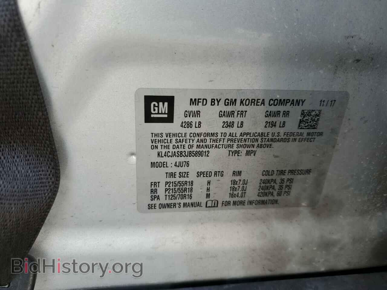 2018 BUICK ENCORE - VIN: KL4CJASB3JB589012 - Photo 10