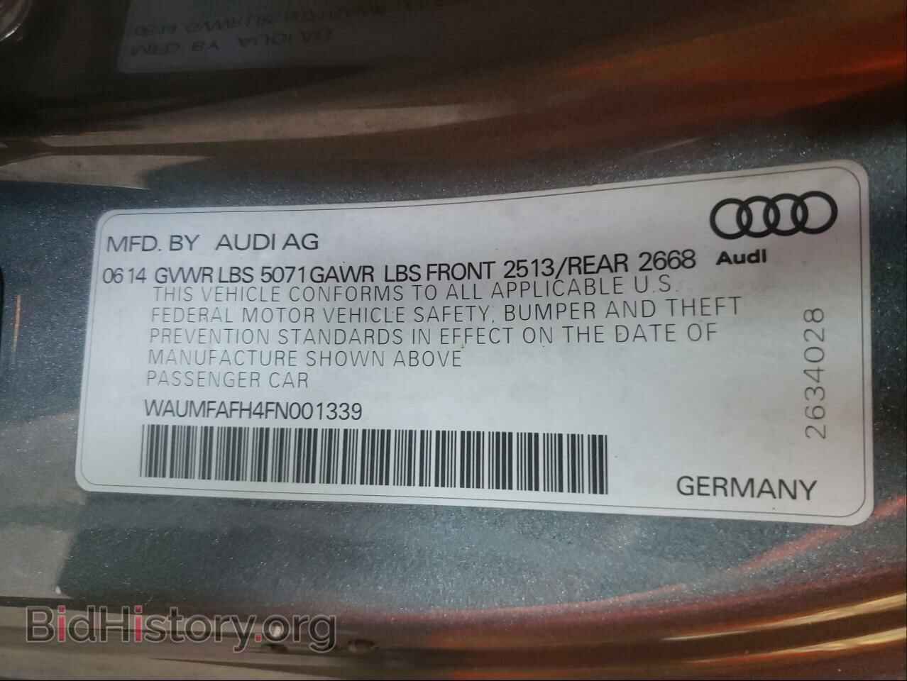 2015 AUDI A5 - VIN: WAUMFAFH4FN001339 - Фото 10