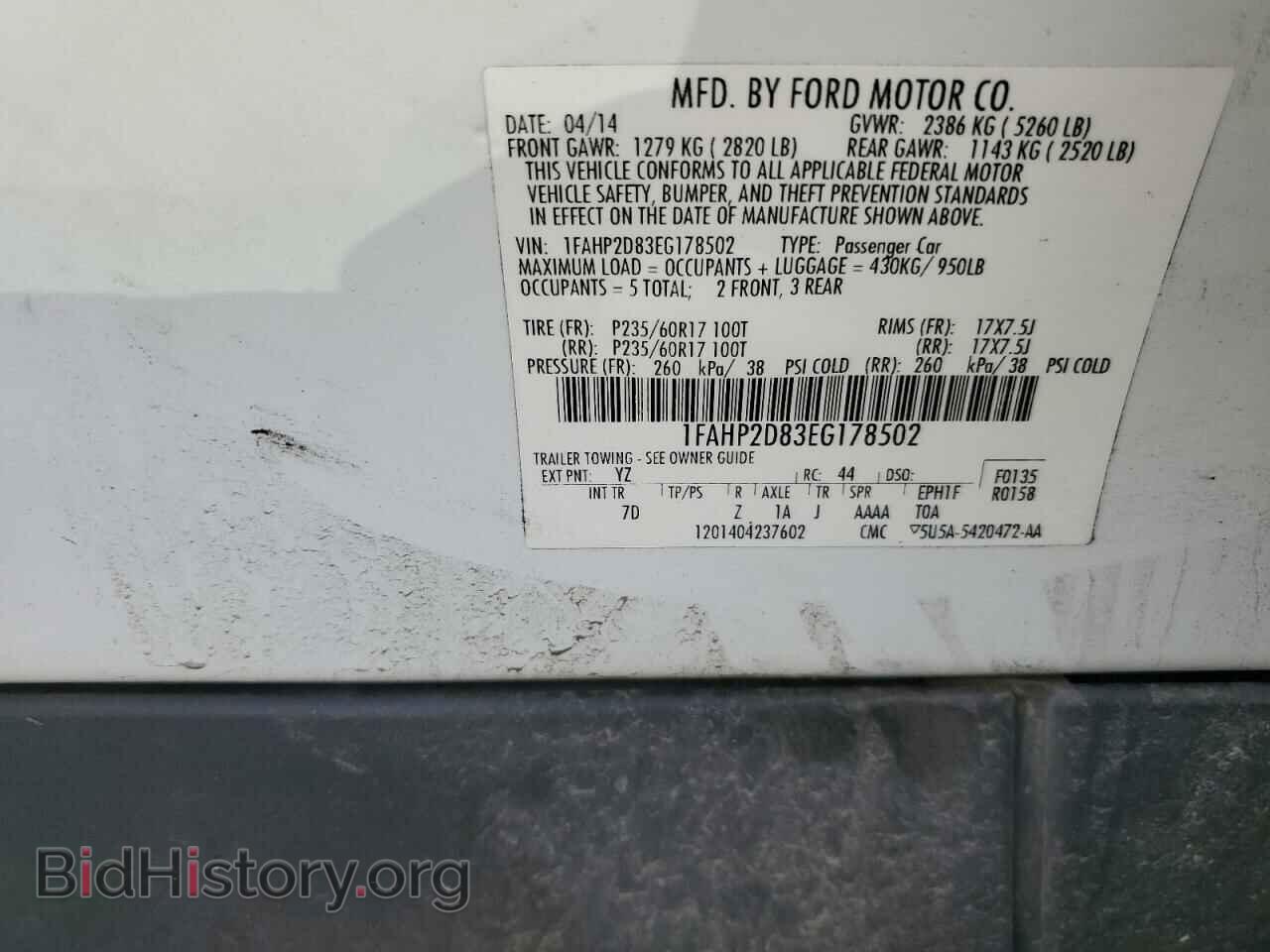 2014 FORD TAURUS - VIN: 1FAHP2D83EG178502 - Фото 12