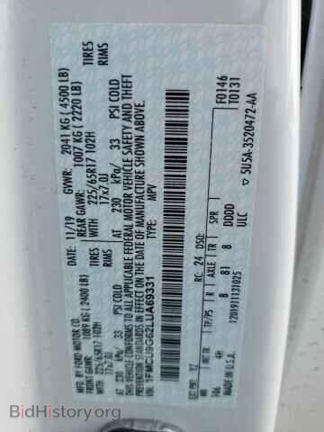 2020 FORD ESCAPE - VIN: 1FMCU9G62LUA69331 - Photo 10