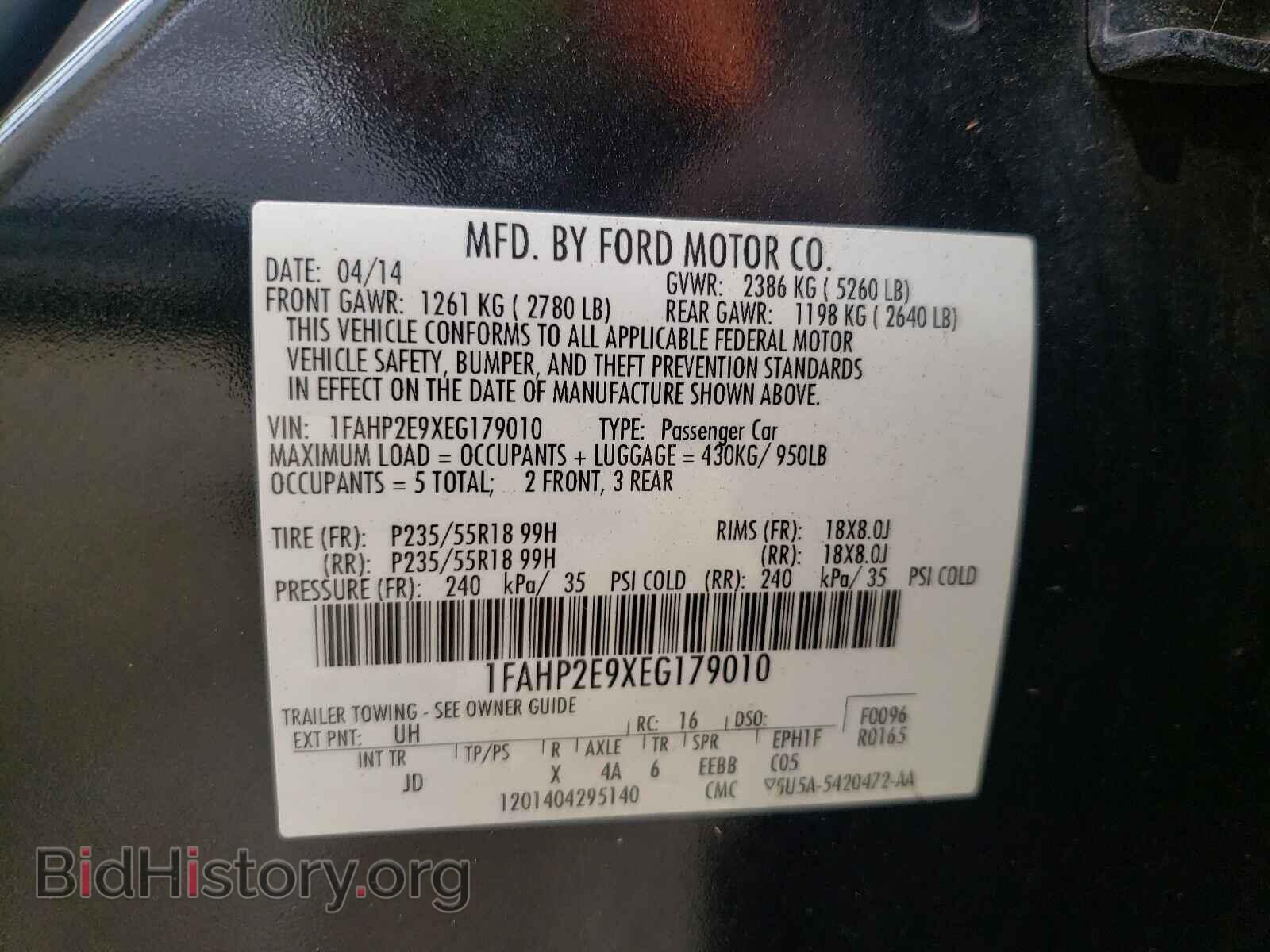 2014 FORD TAURUS - VIN: 1FAHP2E9XEG179010 - Photo 10