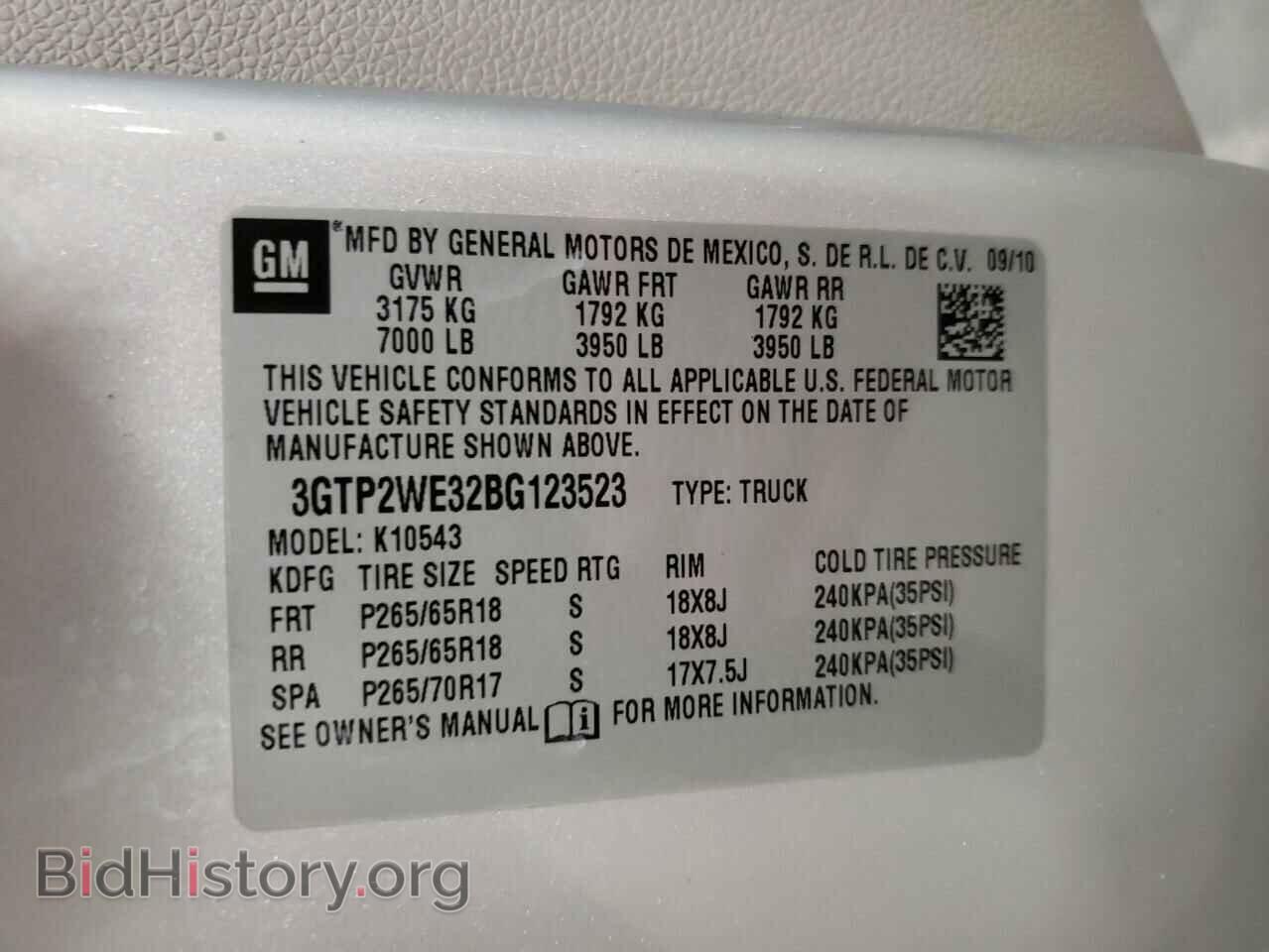 2011 GMC SIERRA - VIN: 3GTP2WE32BG123523 - Фото 10