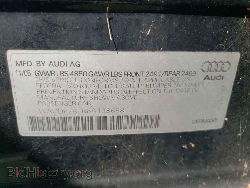 2006 Audi A4 (VIN WAUDF78E86A138698) — фото 10 из 10