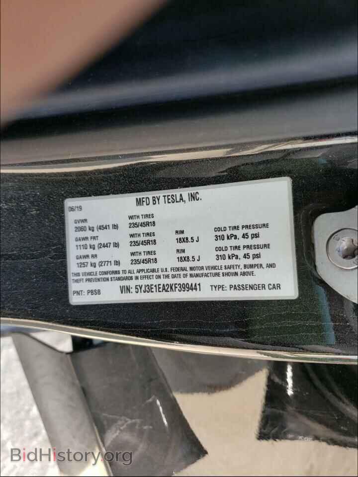 2019 TESLA MODEL 3 - VIN: 5YJ3E1EA2KF399441 - Photo 10
