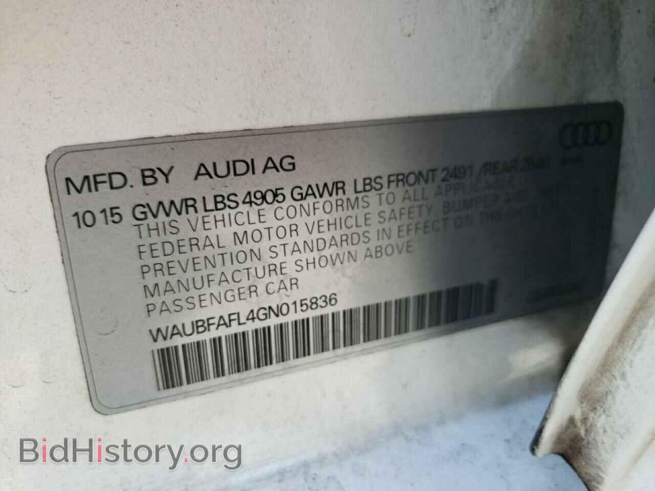 2016 AUDI A4 - VIN: WAUBFAFL4GN015836 - Фото 10