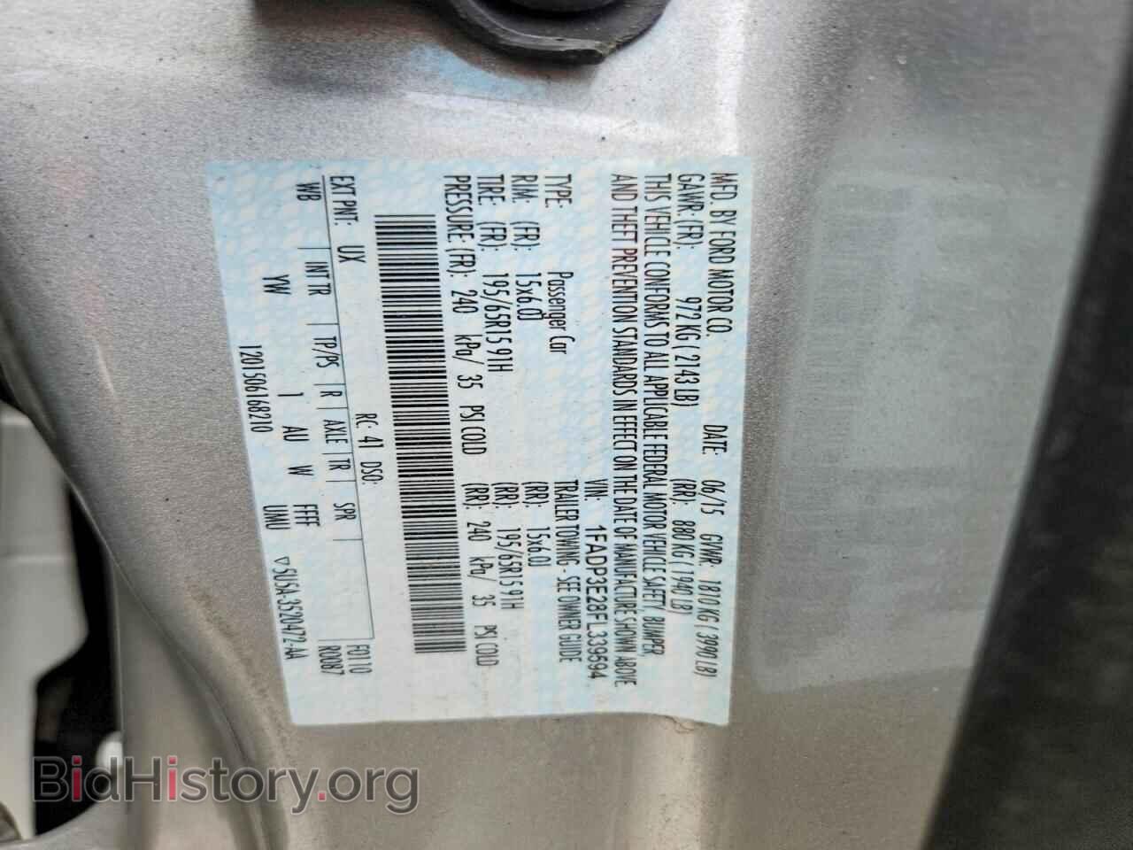 2015 FORD FOCUS - VIN: 1FADP3E28FL339594 - Фото 12