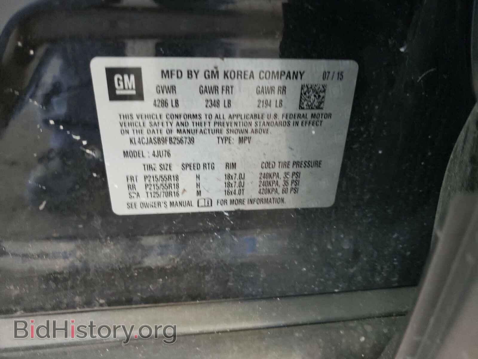 2015 BUICK ENCORE - VIN: KL4CJASB9FB256739 - Фото 10