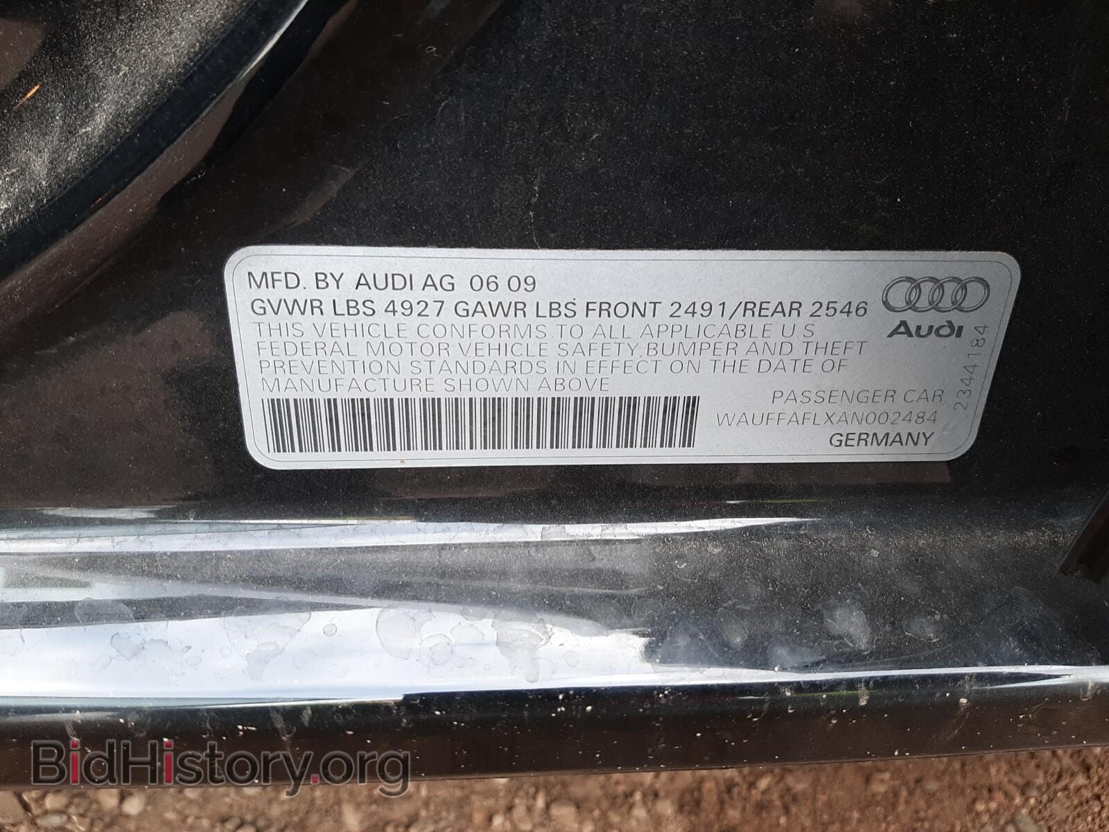 2010 AUDI A4 - VIN: WAUFFAFLXAN002484 - Фото 10