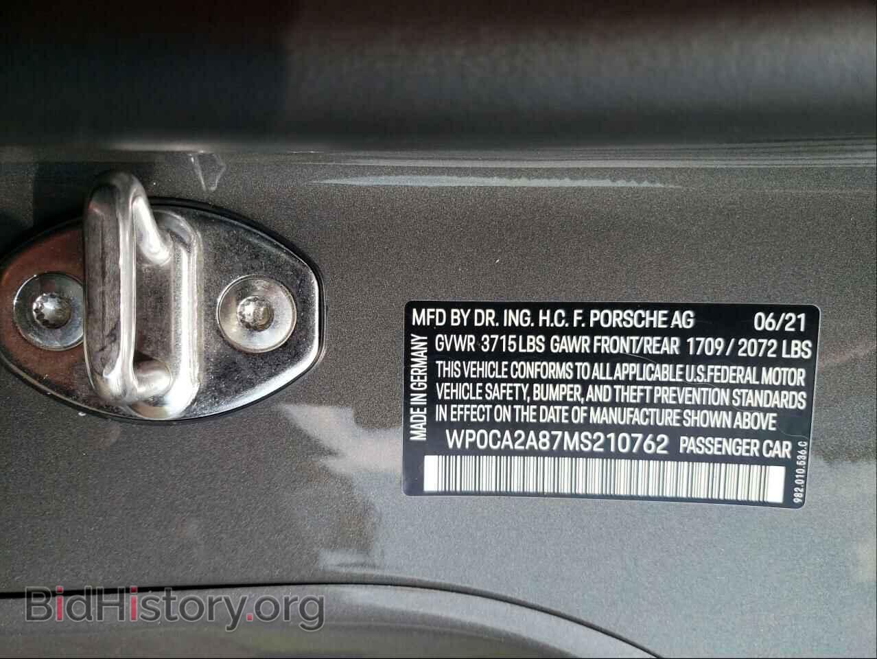 2021 PORSCHE BOXSTER - VIN: WP0CA2A87MS210762 - Фото 10