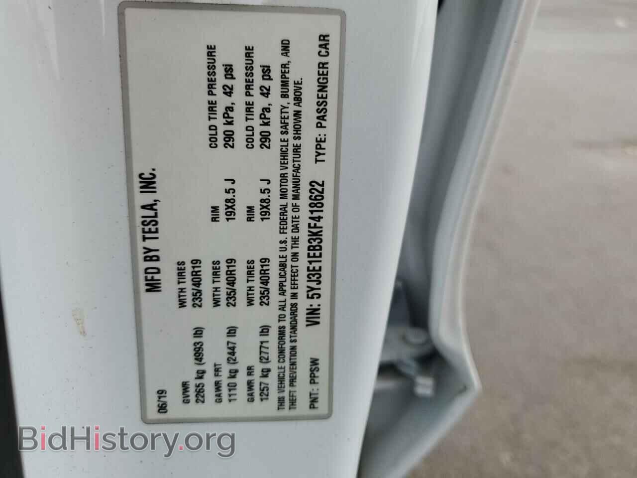 2019 TESLA MODEL 3 - VIN: 5YJ3E1EB3KF418622 - Photo 13