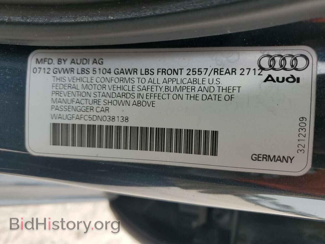 2013 AUDI A6 - VIN: WAUGFAFC5DN038138 - Photo 12