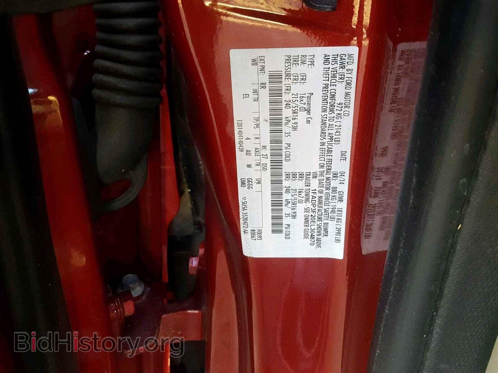 2014 FORD FOCUS - VIN: 1FADP3F20EL304870 - Фото 10