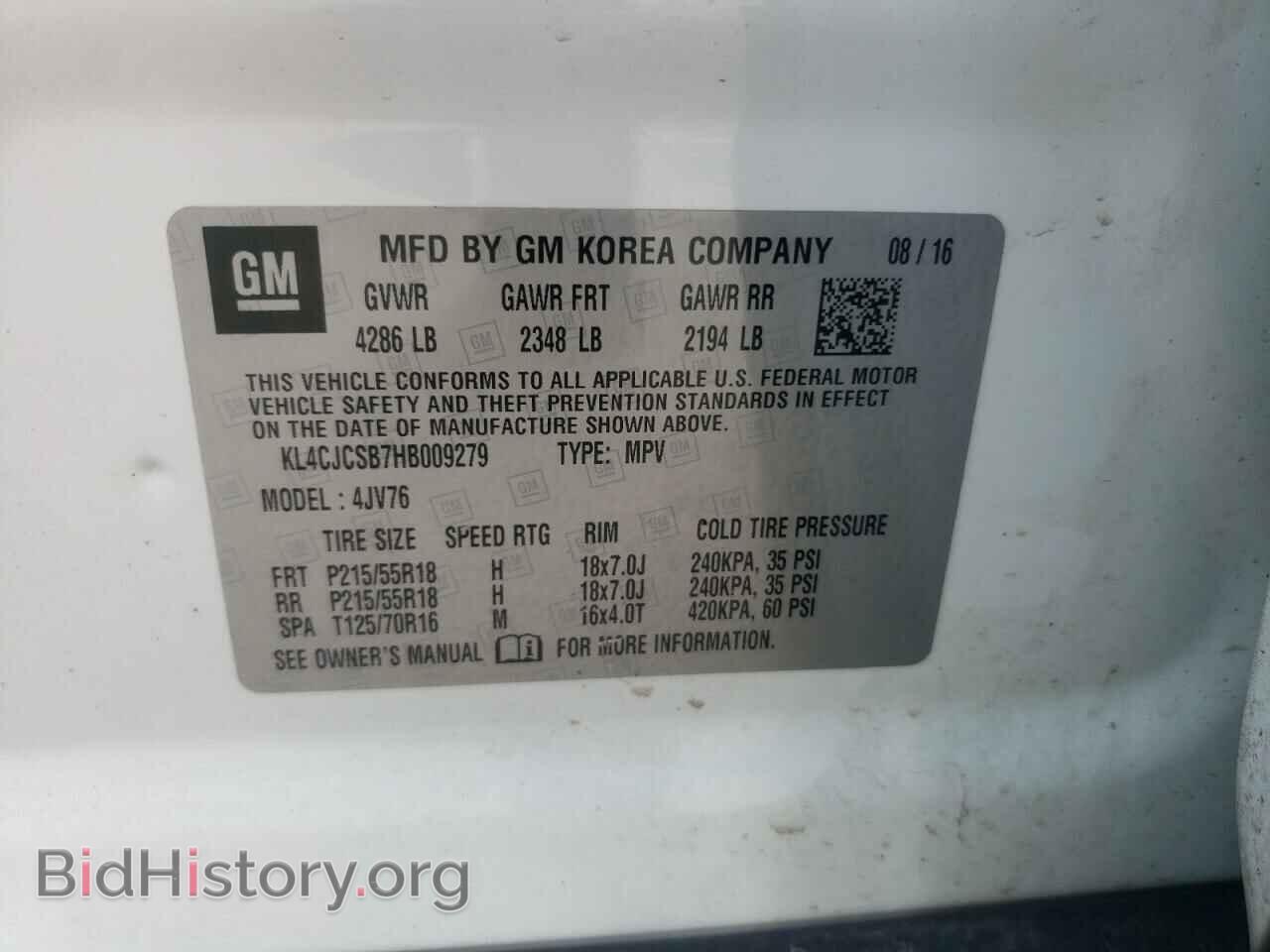 2017 BUICK ENCORE - VIN: KL4CJCSB7HB009279 - Фото 10