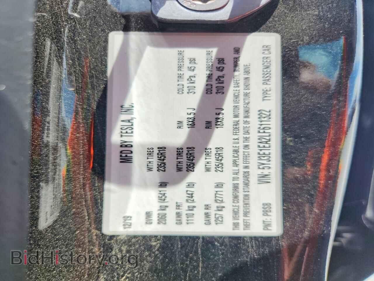 2020 TESLA MODEL 3 - VIN: 5YJ3E1EA2LF611322 - Photo 12