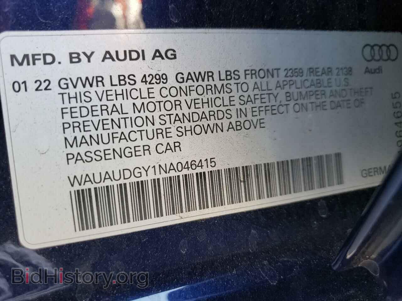 2022 AUDI A3 - VIN: WAUAUDGY1NA046415 - Фото 10