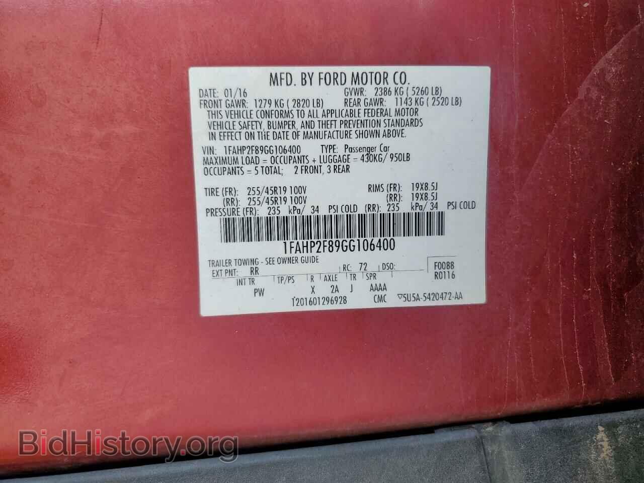 2016 FORD TAURUS - VIN: 1FAHP2F89GG106400 - Photo 13