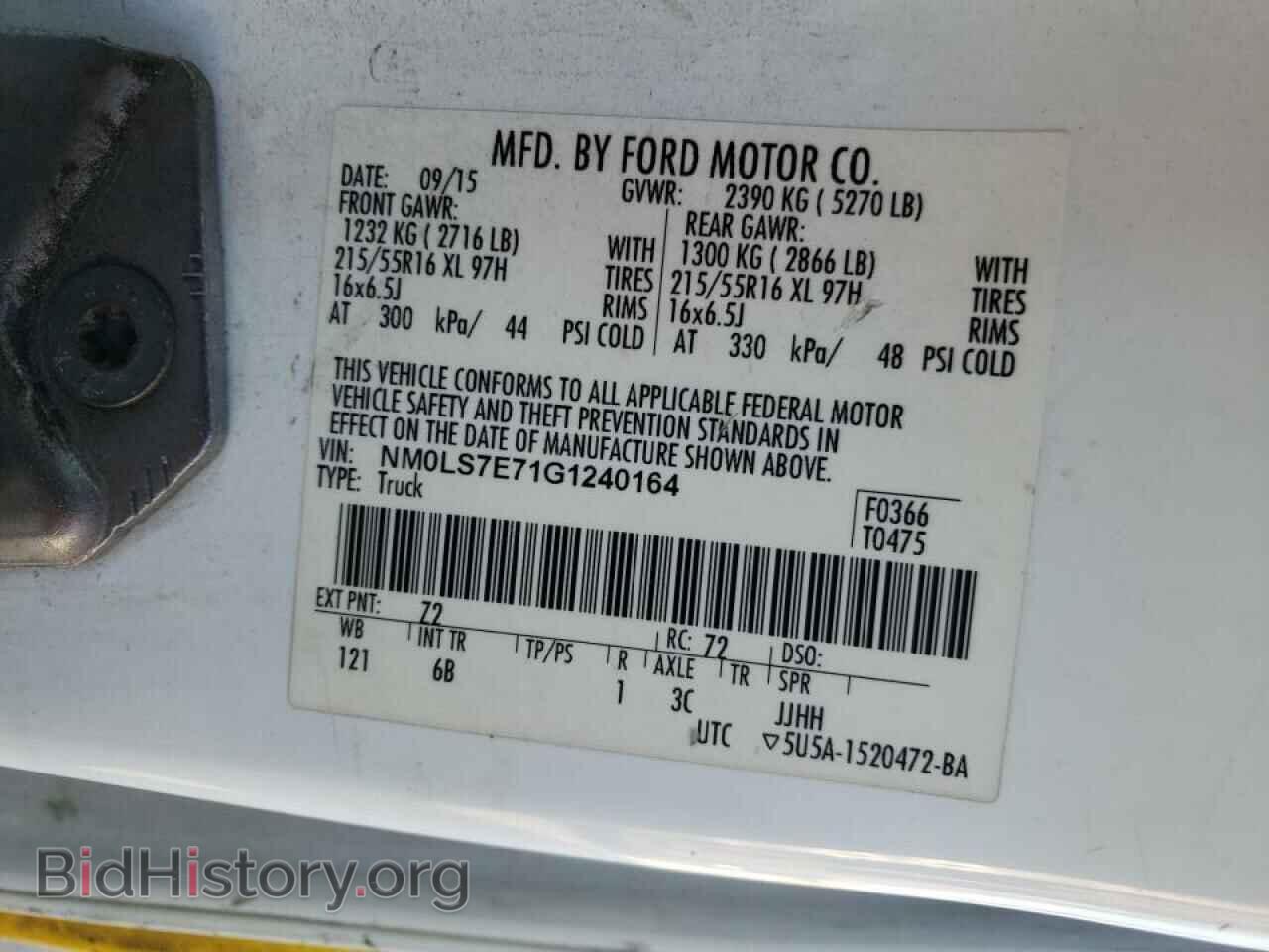2016 FORD TRANSIT - VIN: NM0LS7E71G1240164 - Photo 10